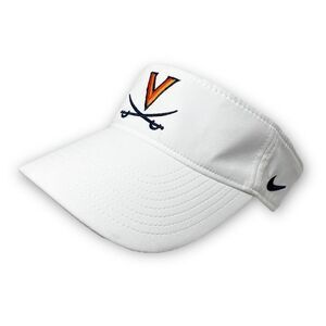 Nike White Virginia Cavaliers Logo Dri Fit Performance Adjustable Visor